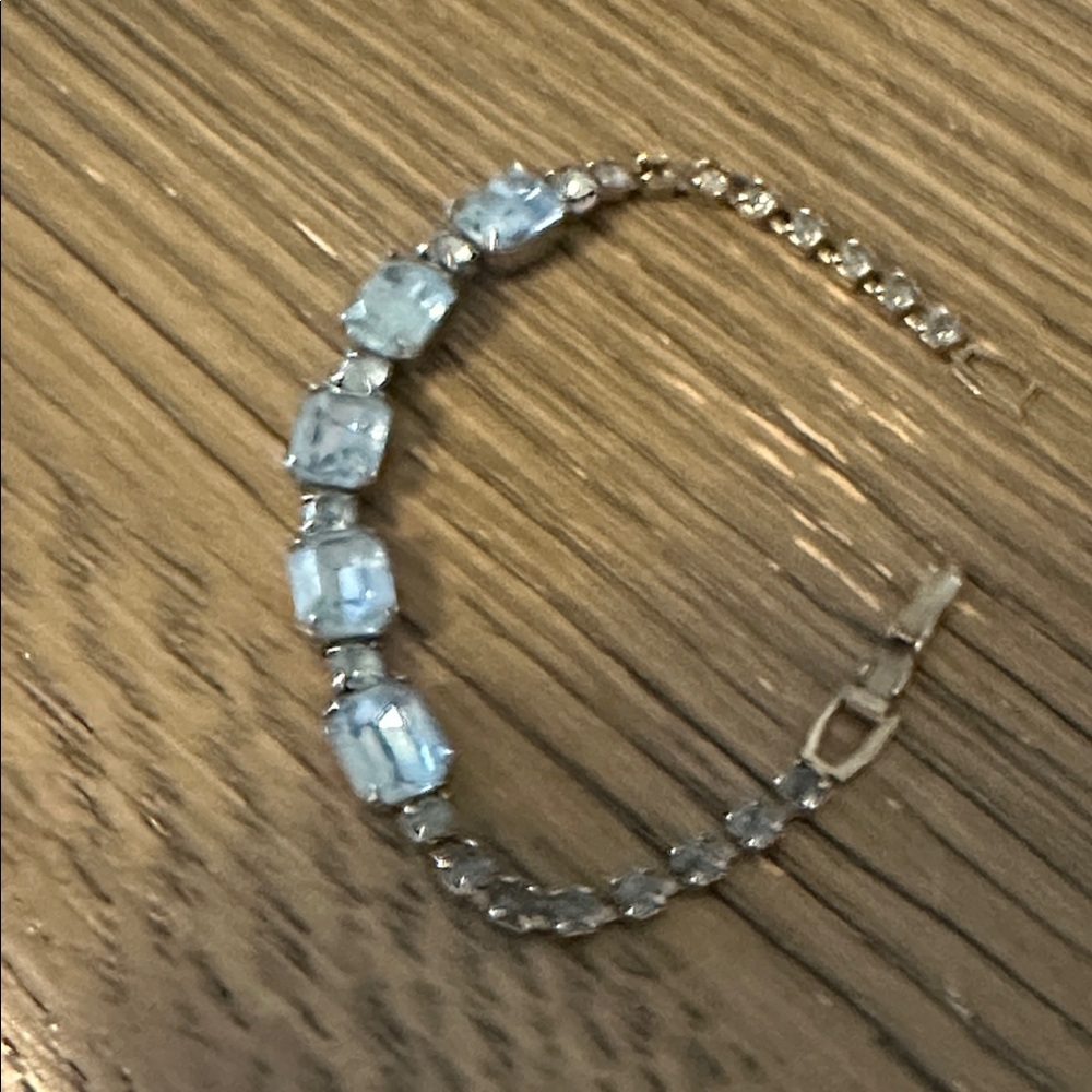 Blue Rhinestone vintage bracelet, heirloom quality piece